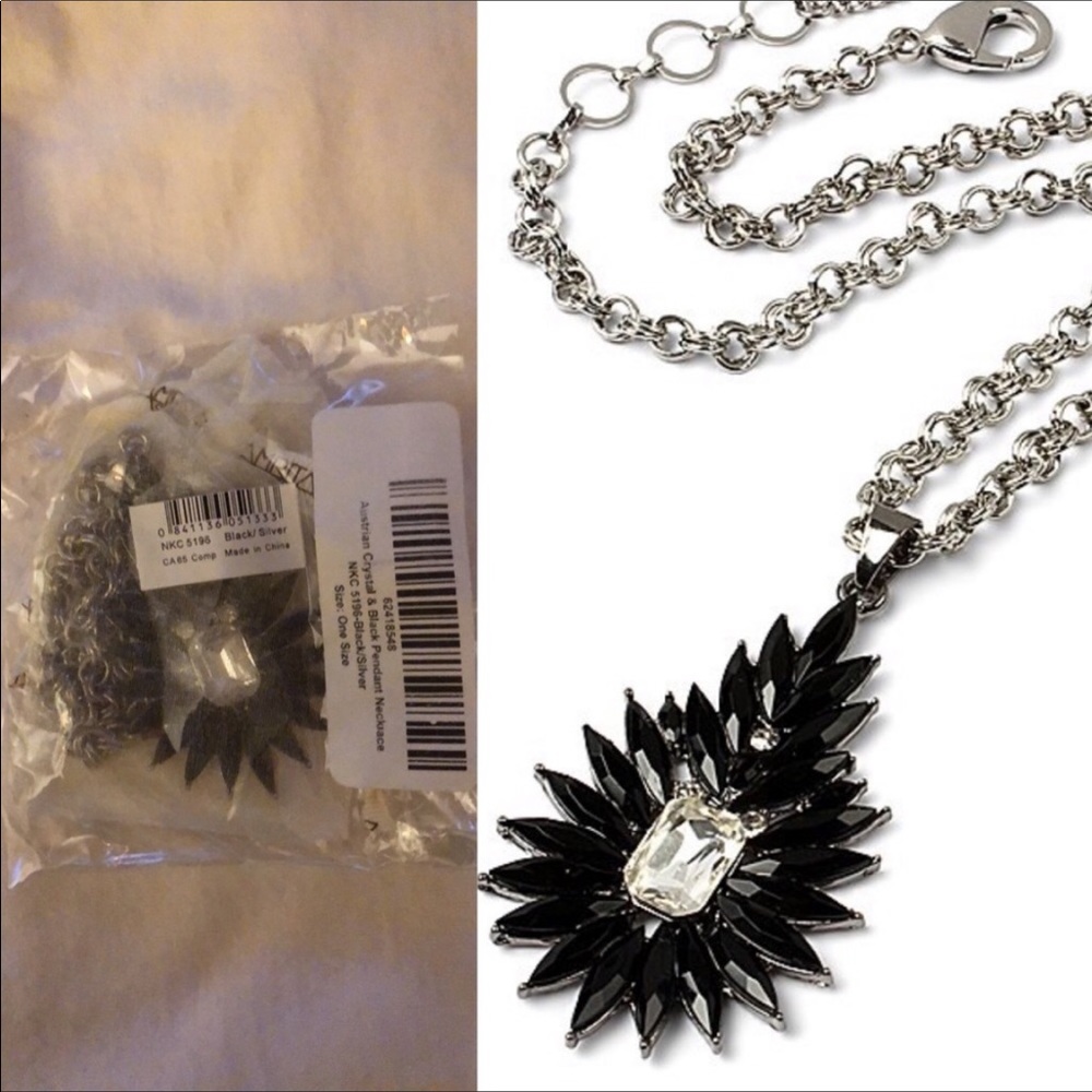 Amrita Singh Austrian Crystal Black Pendant - Picture 3 of 4